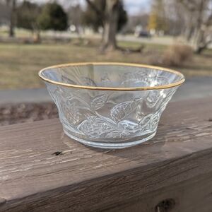 Vintage Berry Embossed Glass Bowl